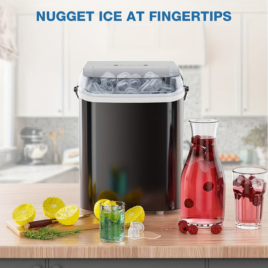 26lbs/24hrs Portable Ice Maker, 9 Bullet Ice Cubes In 6 Mins, With Self-Cleaning Function Ice Maker Machine For Home, Kitchen, Countertop, RV, Party